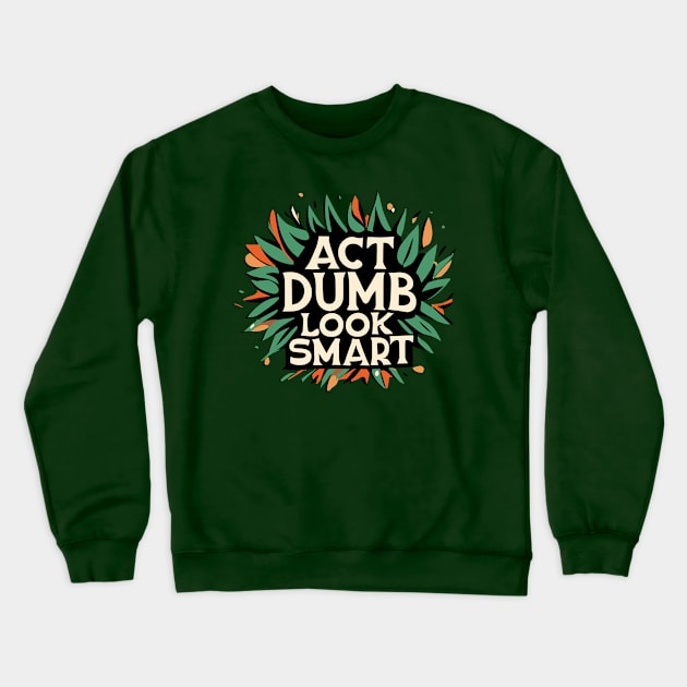 Act dumb look smart Crewneck Sweatshirt by Kingrocker Clothing